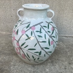 花柄壺　