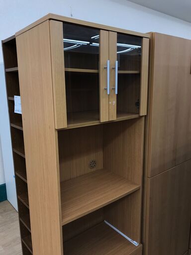 ★ジモティ割あり★ 食器棚　木製　 ブラウン H178×W60×D40　 クリーニング済み KJ8713