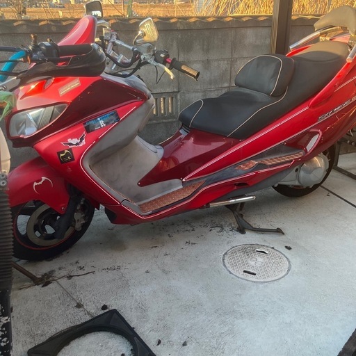 ジャンク スズキ スカイウェイブ ビックスクーター 赤 レッド