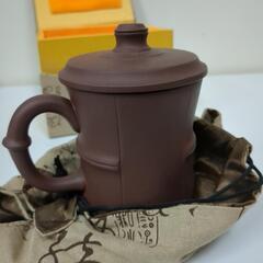 値下げ  竹の絵柄 茶器 布袋・箱付きの画像