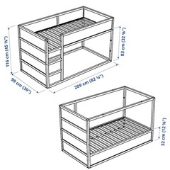 最終値下げ★訳あり美品★IKEA KURA 2way二段ベット の画像