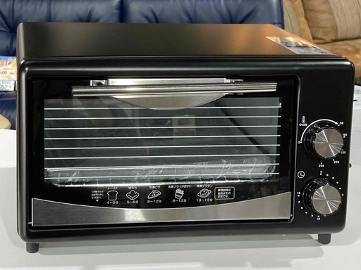 【㈱COM トースターHOV-09B】860W 50・60Hz共用 ブラック シンプル操作 受け皿付き 美品