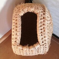 中古 猫ちぐら 天然国産稲わら手編み仕上げ  の画像
