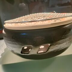 【 萬古焼き 日本製  】 灰釉　炭焼き水コンロ　7号　未使用の画像