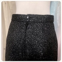 ꒰JUNKO KOSHINO꒱ツイード風 きらきらラメ スカート 黒 秋冬の画像