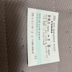 新幹線往復チケット　新横浜から京都　の画像