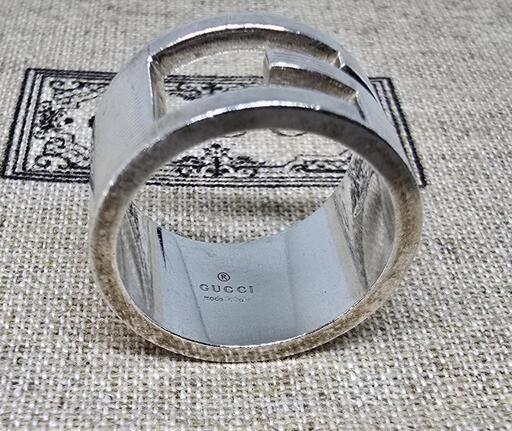 【超レア廃盤品】GUCCI グッチ 指輪 ブランデッドレギュラー Gリング