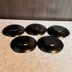 【レトロ漆器】山中塗　ダルマ茶托 5枚組の画像