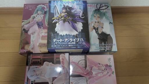 クレーンゲームフィギュア　５個　【デート・ア・ライブ 夜刀神十香 AMP 】【初音ミク Exc∞d Creative Figure 抹茶パフェ さくら】【【初音ミク】フィギュア BiCute Bunnies Figure】【桜ミク】【NIKKE Yumemirize】