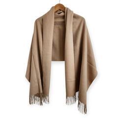 【美品】大判 ウール100% ベージュ マフラー