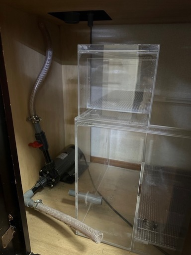 美品　アクリルオーバーフロー水槽　1800 600 600 マグネットポンプ401付き　マーフィードメーカー水槽台　セット　厚み12m