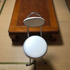 決まりました【業者様取引不可】　座卓テーブル飾り彫刻　折り畳み椅...