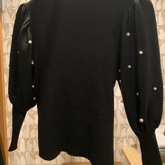 fifth パール付きパフスリーブニット