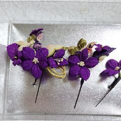 【交渉中】和装髪飾り　紫の画像