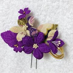 【交渉中】和装髪飾り　紫の画像