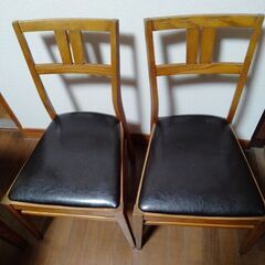 木製合皮張ダイニングチェアー