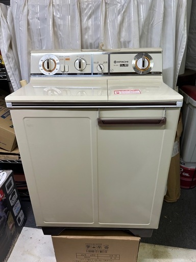 プライスダウン！！レトロ アンティーク 洗濯機 昭和 二層式 ノスタルジー コレクション！！日立 二槽式洗濯機 PS-520 83年製