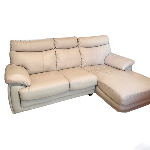 本革カウチソファ　2人〜3人がけ　寝転べるソファ