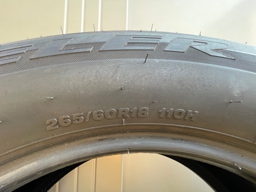 ★ほぼ新品タイヤ4本セット★ブリヂストンDUELER H/Pスポーツ★18インチ265/60R18★ほぼ10部山バリ山