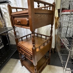 プライスダウン！！昭和レトロ！アンティーク！木製3段棚！高さ1020！の画像