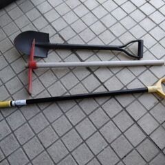 鉄製　ガーデニング　スコップ　つるはし　コンパクト　雪かき　セットの画像