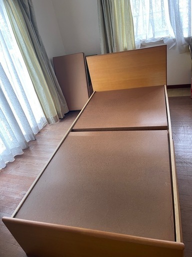 天然木引き出し付きシングルベッド