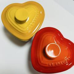 【未使用に近い】LE CREUSET ハート型ボウル 2色セット