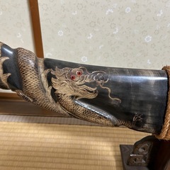 値下げ！骨董品　水牛の角の置物　の画像