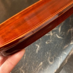 春慶塗　舟形のお盆　39cm 箱付き　朱塗り　漆器　岐阜県　伝統工芸品　※裏面に名入りの画像