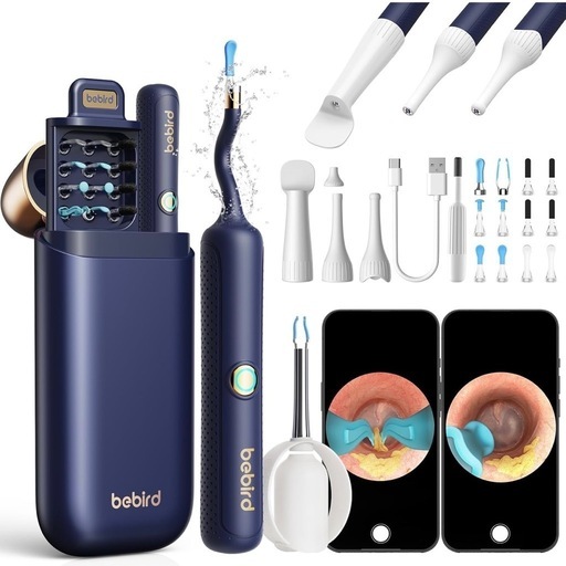 話し早い方1000円オフ可 新品未開封 BEBIRD 充電式 無線 カメラ付き耳かき 1000万画質＆収納ケース付き イヤースコープ 高精度ピンセット 4.1mmフレキシブルレンズ 耳掃除 カメラ IP67防水 4つのクリーニングモード 左右反転機能 録画・写真対応 Type-C充電 お年寄り・子供向け スマホ＆タブレット対応 IOS/Android 日本語取扱説明書付き (ブルー)