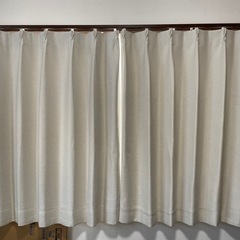 【決まりました】カーテン　アイボリー/レースカーテン　ボーダー③④
