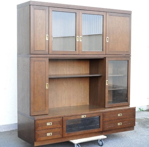 値下げ　NA9093 木工芸　食器棚　本棚　飾り棚　クラッシック