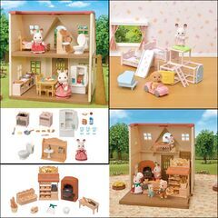 エポック社/シルバニアファミリー/人形・家具セット/はじめての家具セット/赤ちゃん家具セット/パン屋さんセット/3点セット/おもちゃ/E1EN0103の画像