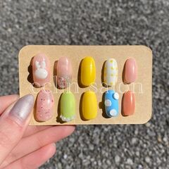 春先取りイースターネイル💛💗