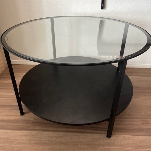 【ローテーブル】IKEA ブラック　ガラス