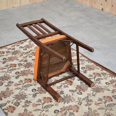 ≪zyt1996ジ≫ 当時物 ヴィンテージ家具 ダイニングチェア 座面張替歴あり 現状品 縦格子/ピアノ椅子/古椅子/昭和レトロ/アンティーク/中古家具/宮城県仙台市 70118-09の画像