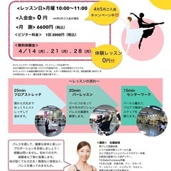大人バレエストレッチ新クラス開講！　JR堺市駅1分　無料体験開催の画像