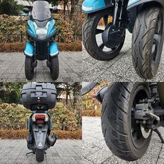 【普通免許仕様もOK】トリシティ125ABS付SEC1Jブルーコア 走行多くも好調 ロングスクリーン トップケース★TRIX★の画像