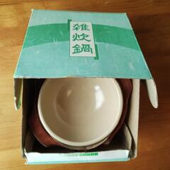 未使用品　雑炊鍋　一人鍋　レンゲ付きの画像