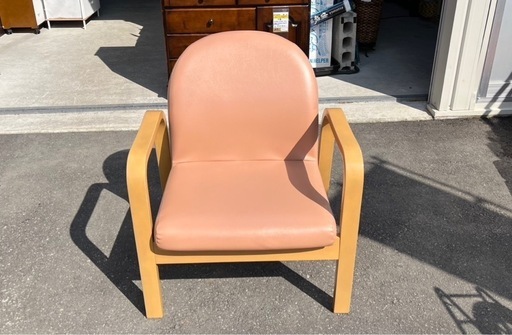 ＊ロビーチェア1人用＊ レザー張り 高級 椅子 高座椅子 チェアー 中古品 ④