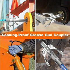 ①　グリースガンノズル グリスガン ロックカプラー 注油工具 30cmホース付き ロッククランプ式の画像