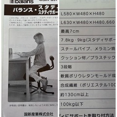 HAG balans バランス·スタディ スタディサポート 絵柄シロクマ バランスチェア 学習椅子 中古品 ④の画像