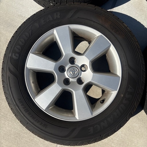 ハリアー30系トヨタ純正ホイール＋バリ溝グッドイヤー全天候タイヤ4本セット