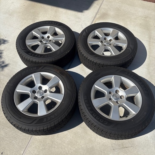 ハリアー30系トヨタ純正ホイール＋バリ溝グッドイヤー全天候タイヤ4本セット