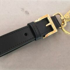 PRADA/プラダ　レザーキーリング　ブラック×ゴールド　1PP...