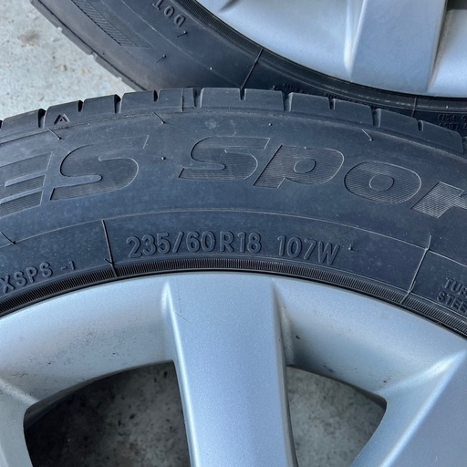 235/60R18 2020年製 夏タイヤ・ホイール付4本セット