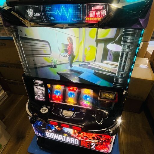 パチスロS バイオハザードRE：2【アデリオン】（コイン不要機取付済）スロット実機 家庭用