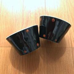 【引取限定】水玉 小鉢 ペア ブラックの画像