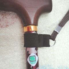 アイスピック付きステッキ 伸縮式 10段階 66～89㎝ 杖 歩行補助具 花柄 西岡店の画像