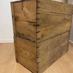 北欧 インテリア 棚 箱　ヴィンテージりんご箱2個セット　の画像